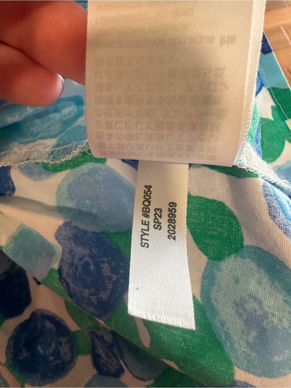 J. Crew Blue and Green Floral Scoop-Neck Long Sleeve Dress - Picture 9 of 9